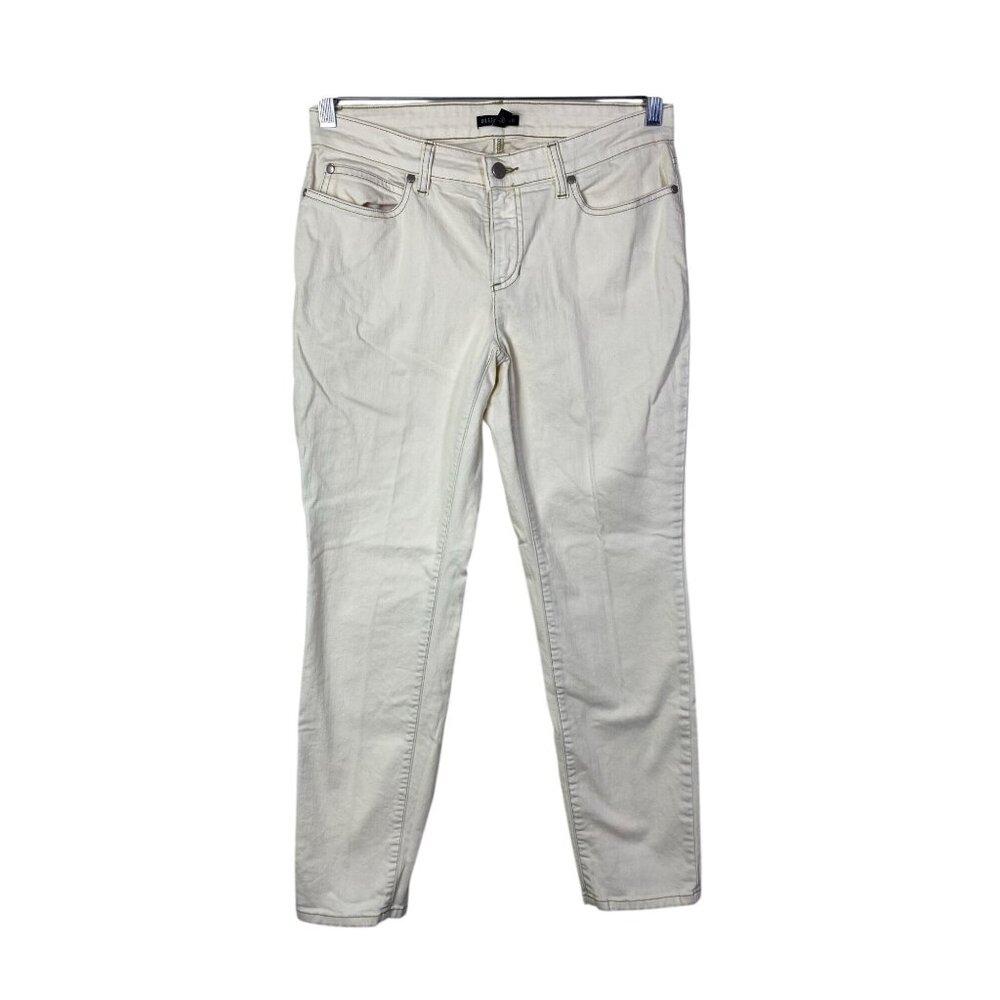 Eileen Fisher Womens Organic Cotton Stretch Cream Slim Fit Jeans‎ Size 6 Claasic